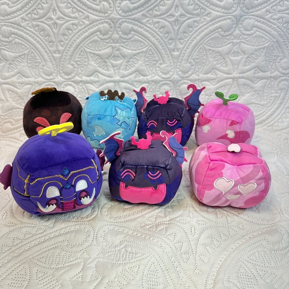 Lot of 7 Blox Fruits Mystery Plush 4" Roblox PhatMojo Toy Collectible Mixed